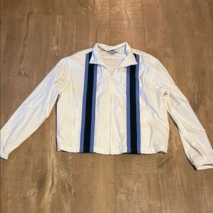 Tory Sport White Jacket with Blue Accents track jacket size large